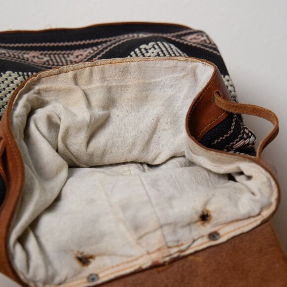Vintage Woven & Leather Backpack main image 5